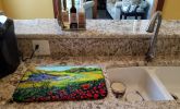 Back Home Dish Drying Mat Absorbent Dish Drying Mat Pad for Kitchen Counter Dish Drainer Mat for Countertop, 14 x 21", Multicolor