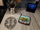 Summer Breezes Palm Tree Pair of Pot Holders Kitchen Heat Resistant Pot Holders Sets Oven Hot Pads for Cooking Baking BBQ, 7 1/2 x 7 1/2