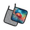 Jellyfish Pair of Pot Holders Kitchen Heat Resistant Pot Holders Sets Oven Hot Pads for Cooking Baking BBQ, 7 1/2 x 7 1/2