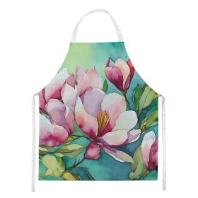 Louisiana Magnolias in Watercolor Apron Cooking Kitchen Server Baking Crafts Gardening for Adult Women Men, Unisex, Large, Multicolor (Default: Default)