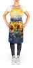 Sunflowers in Watercolor Apron Cooking Kitchen Server Baking Crafts Gardening for Adult Women Men, Unisex, Large, Multicolor