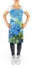 Hydrangeas in Watercolor Apron Cooking Kitchen Server Baking Crafts Gardening for Adult Women Men, Unisex, Large, Multicolor